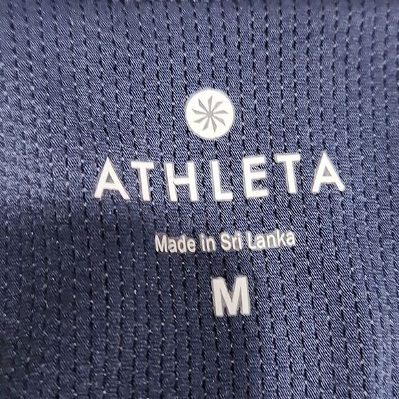 ATHLETA Navy Razorback Workout Sports Bra Tank - Picture 2 of 7